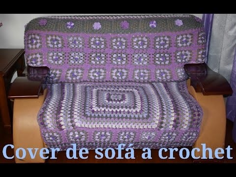 Forro de sofa a crochet. Crochet cover sofa