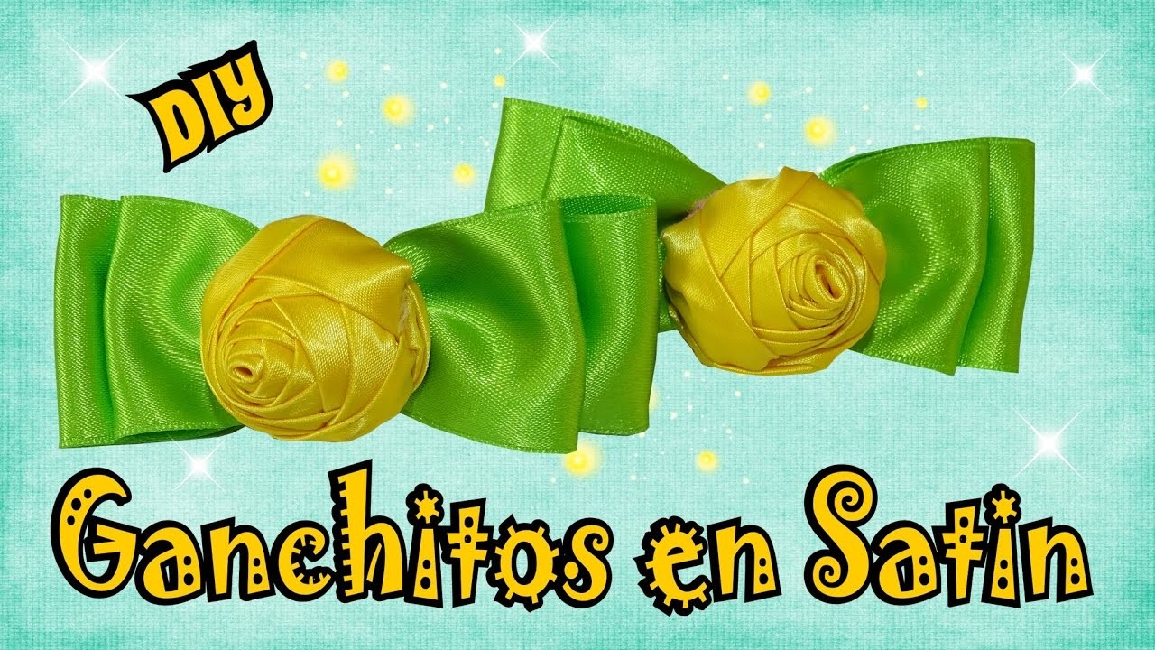 Ganchitos para Niñas con Cintas - rosa amarilla D.I.Y. Tutorial | Mis Flores de Tela
