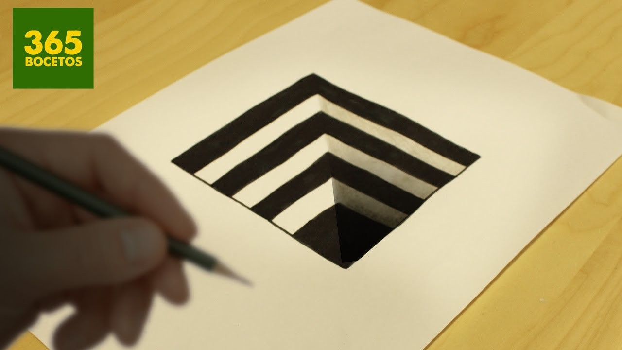 INCREIBLE TRUCO  - Como dibujar un hoyo en 3D paso a paso - How to draw a 3d hole