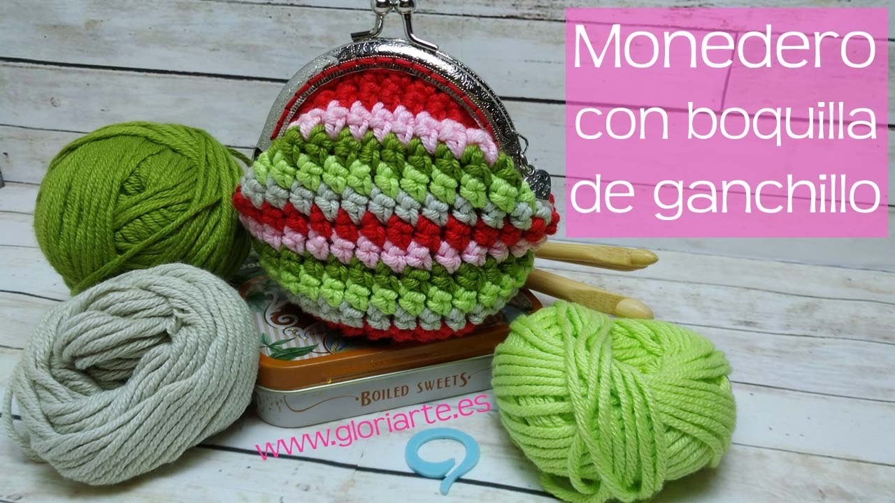 Monedero de ganchillo con boquilla | Punto bajo extendido crochet. Crochet purse.