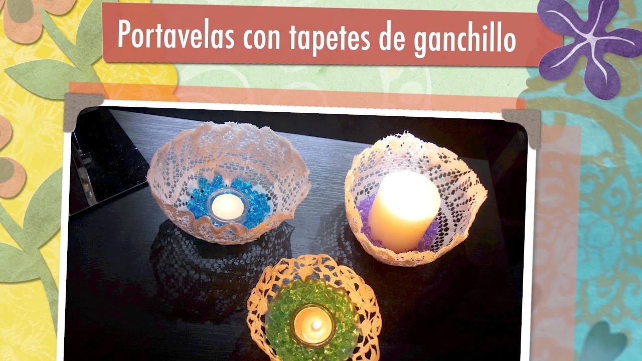 Portavelas con tapetes de ganchillo (4K UHD) - Escondite de RacheL