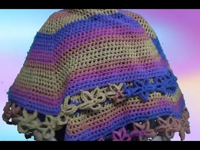 Chal de Medio Circulo sencillo a Crochet