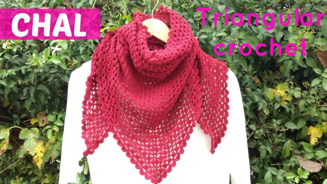 Chal triangular a crochet facil