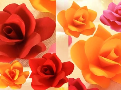 Como hacer flores rosas de todos los tamaños - Diy flowers roses very easy