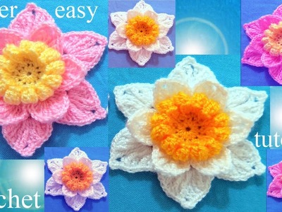 Como tejer a Crochet flores - Crochet 3D flower easy