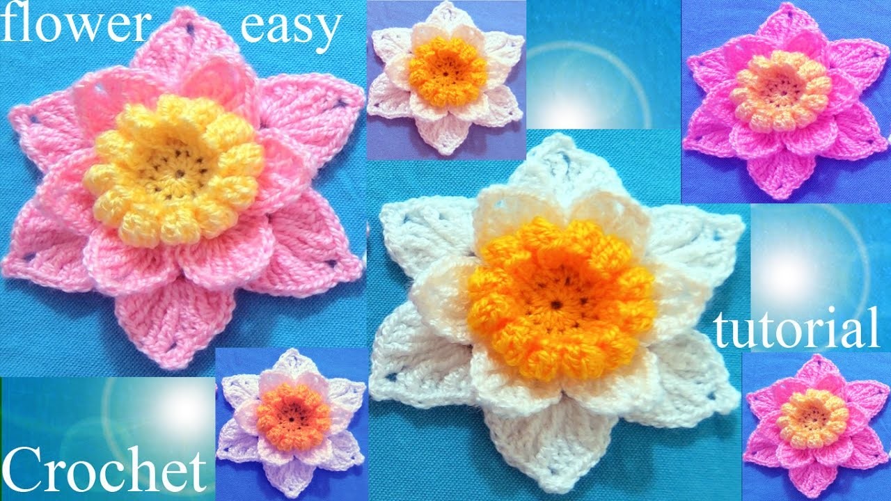 Como tejer a Crochet flores - Crochet 3D flower easy