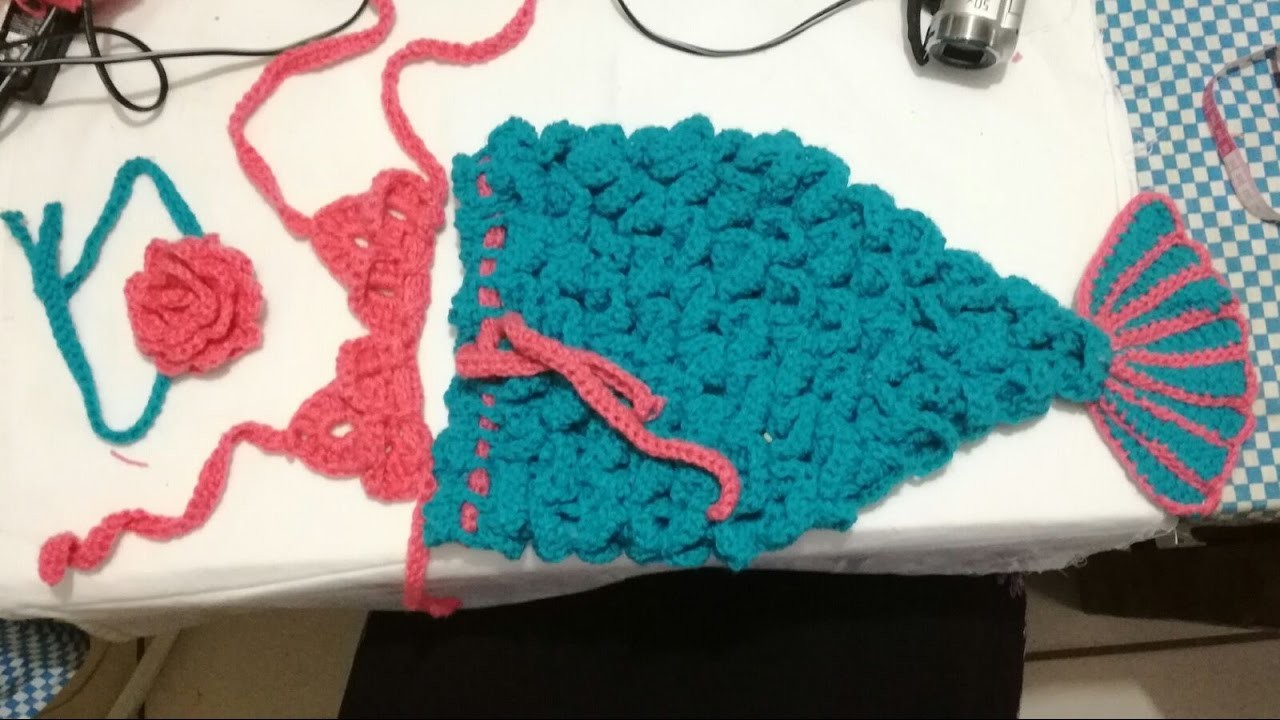 Conjunto de sirena para niña tejido a crochet TUTORIAL