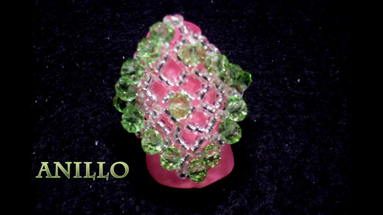 # - DIY Anillo con cristalitos de color esmeralda# - DIY Ring with emerald colored crystals