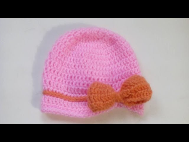 Elaboracion de un Gorrito Para Bebe de 0  2 Meses en Crochet ♥ Damary♥