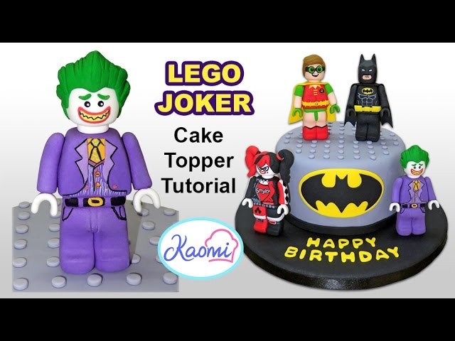 How to make Lego Joker (Cake Topper). Cómo hacer a Guasón de Lego para tortas