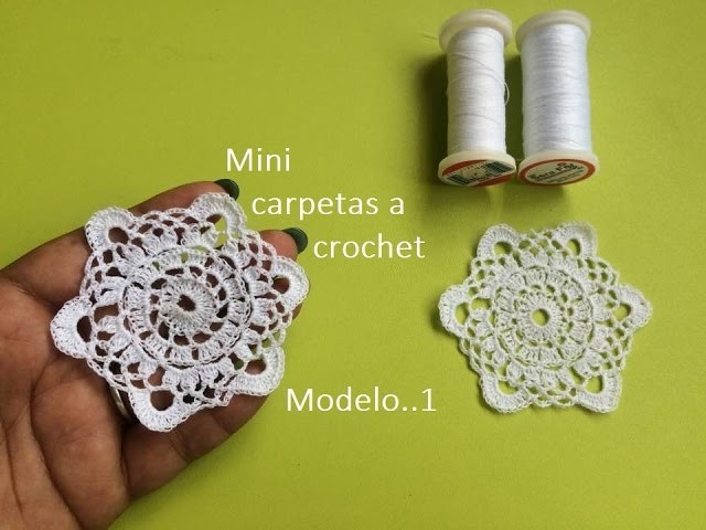 Mini carpetas a crochet ( modelo 1)