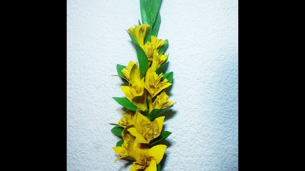 Rama de gladiolos de hojas de maíz. DIY