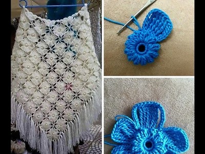 Tutorial Chal de Flores a Crochet