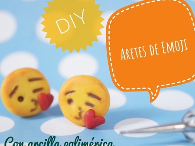 Aretes de Emoji Kiss. Polymer Clay Emoji DIY