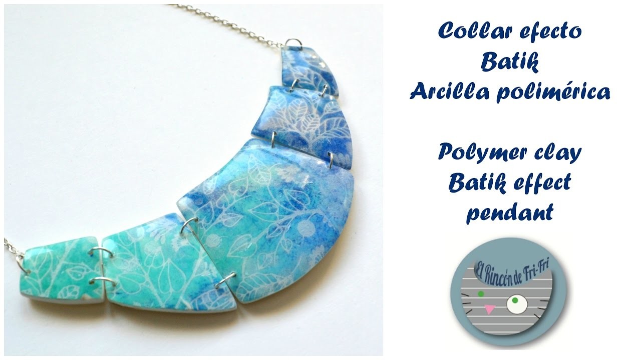 Collar efecto batik en arcilla polimérica - Polymer clay batik effect necklace