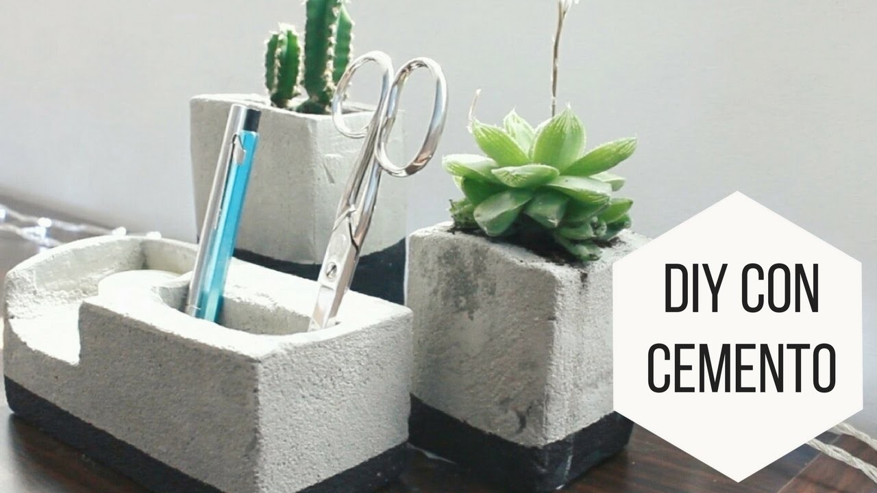 DIY con cemento: macetero y lapicero | Helen Dressler DIY