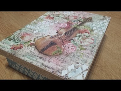 Caja decoupage con violin