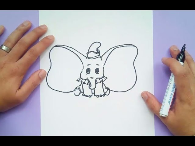 Como dibujar a Dumbo paso a paso - Dumbo | How to draw Dumbo - Dumbo