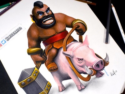 Como dibujo al Montapuerco de Clash Royale | How to draw Hog rider
