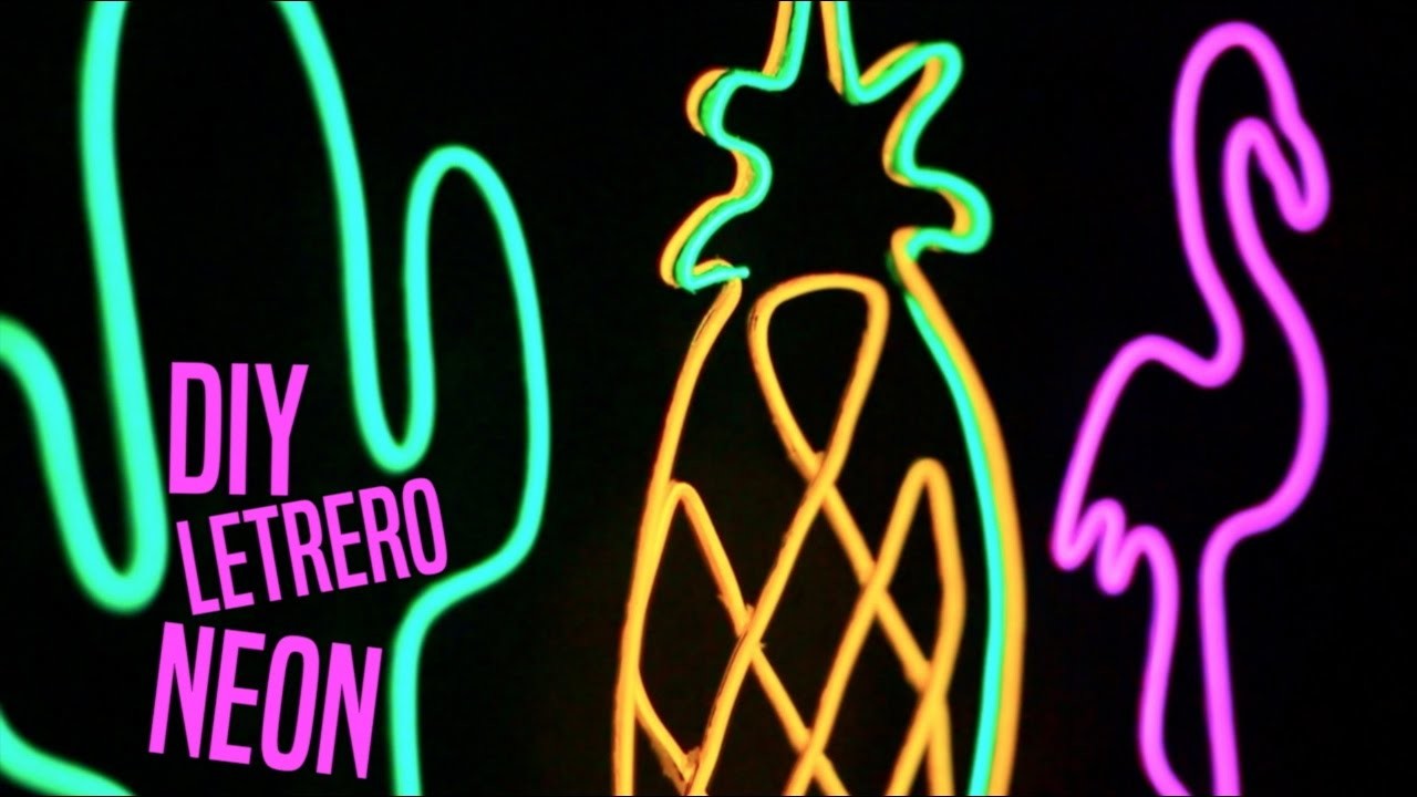 DIY LETRERO NEON - PIÑA, CACTUS Y FLAMINGO
