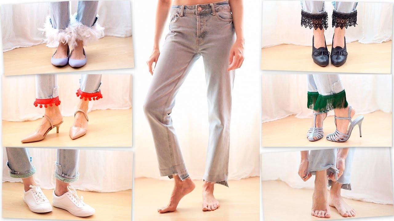 5 ideas desmontables para renovar unos jeans en 5 outfits | how to customize jeans removably