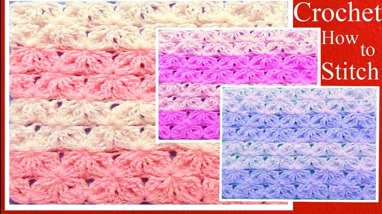 Aprende a tejer fácil a Crochet punto de lazos con alto relieve How to Learn Crochet