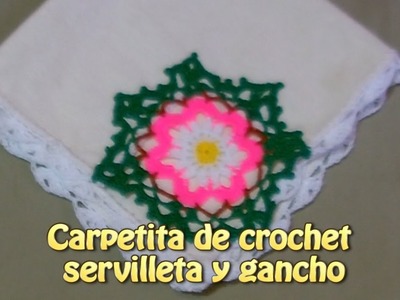 Carpetita de crochet servilleta y gancho |Creaciones y manualidades angeles