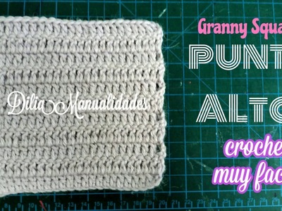 Como hacer  granny square PUNTO ALTO  Crochet muy facil