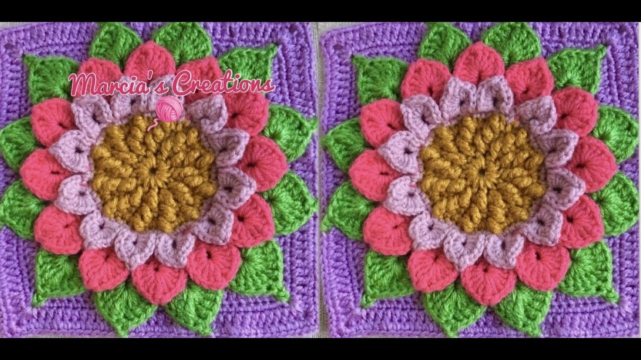 CROCHET: Cuadro con Flor Cocodrilo (Crocodile Flower)