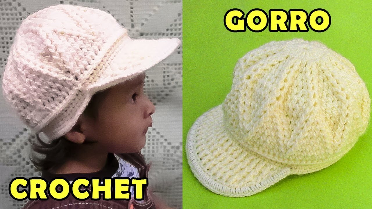 Gorra tejido a crochet para niños de 1 a 3 años, fácil de hacer