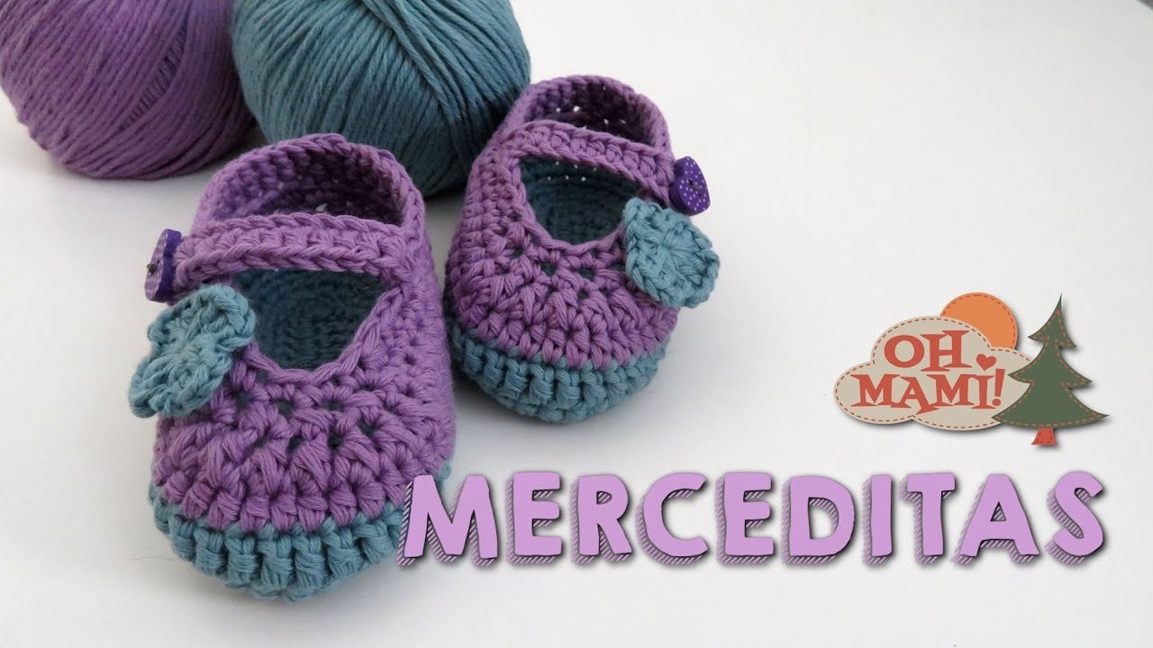 Merceditas para bebé a crochet ( De 3 a 6 meses)
