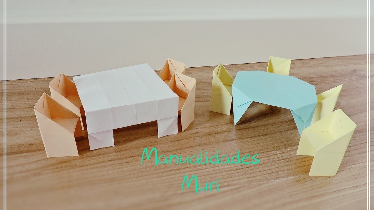 Origami - Juego de Mesas y Sillas de papel