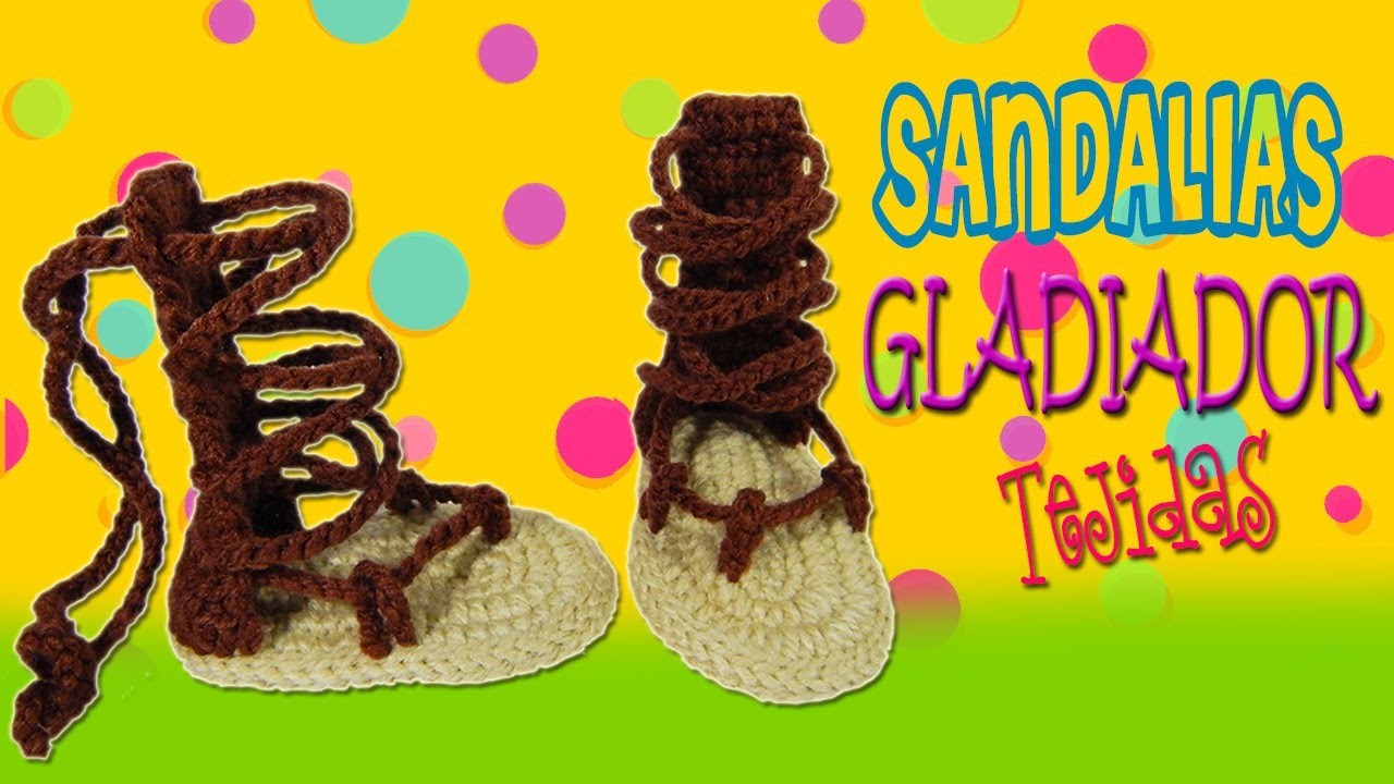Sandalias Huaraches de Gladiador tejidas a crochet |  Paso a paso