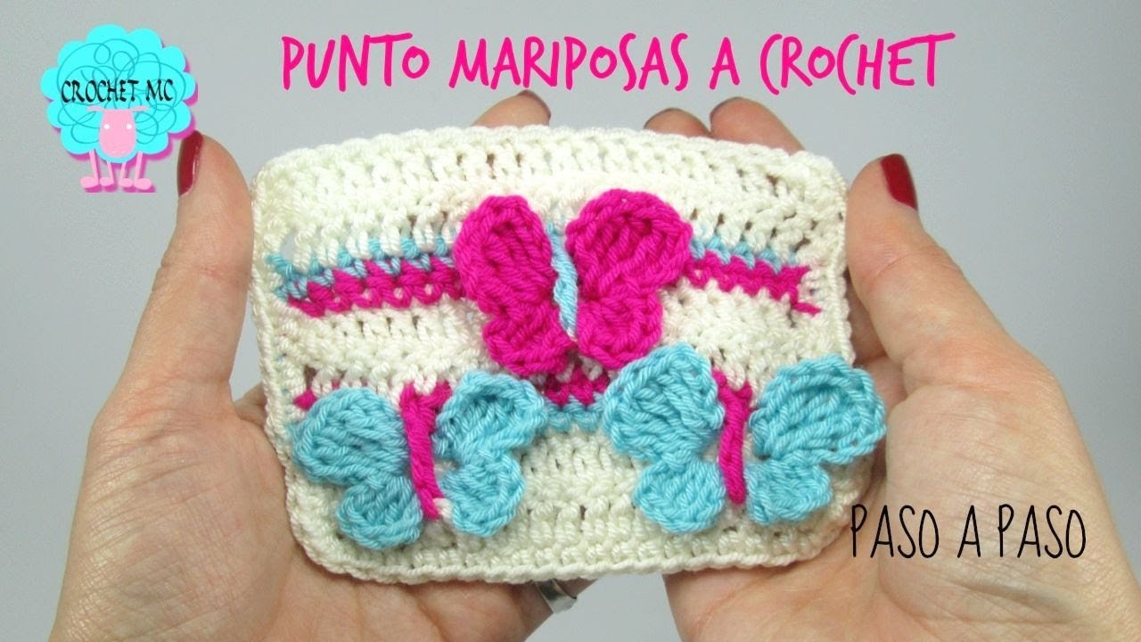 Tutorial Mariposas en relieve a crochet