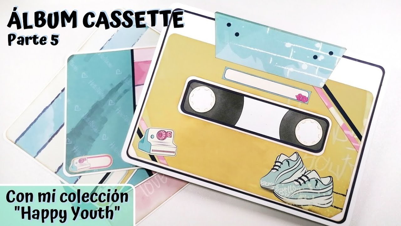 Album Cassette Happy Youth Parte 5 Tutorial Scrapbooking