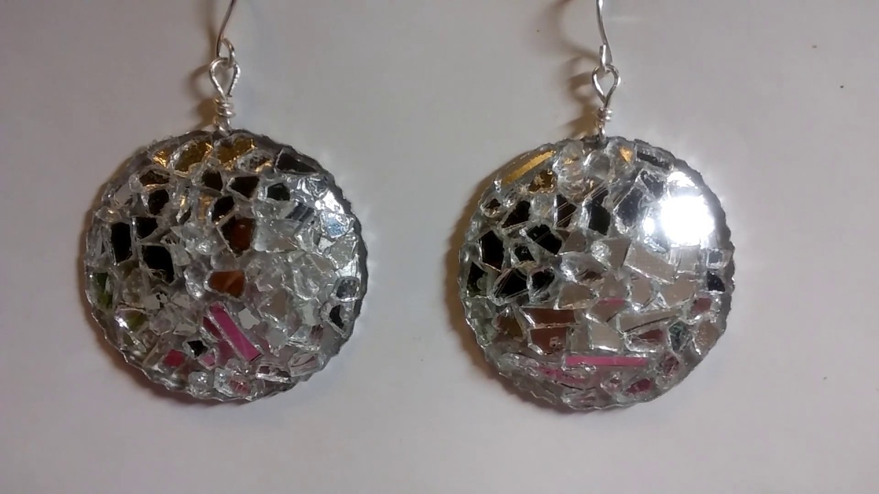Aretes y collar con tecnica De mosaico y. Reutilizando latas de aluminio. upcycled jewelry