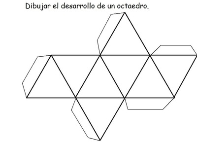 Cómo dibujar el desarrollo de un octaedro. Muy fácil. Paso a paso.