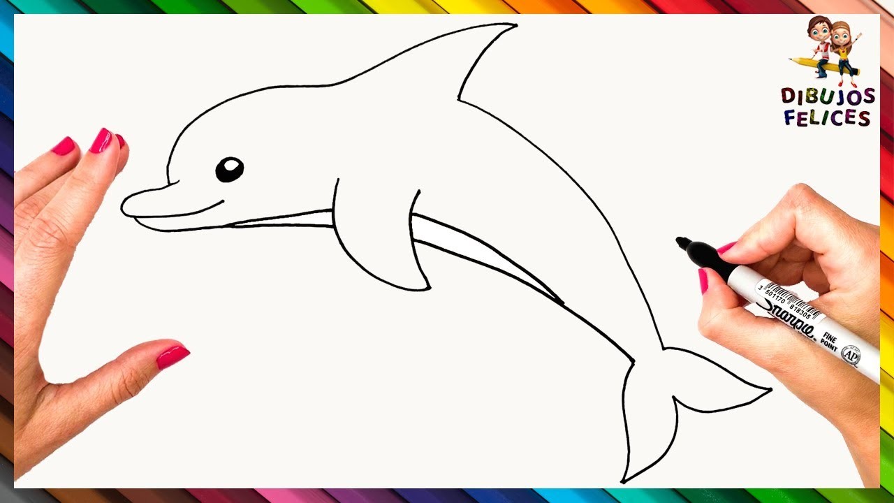 Cómo Dibujar Un Delfín Paso A Paso ???? Dibujo Fácil De Delfín