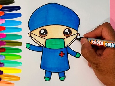 COMO DIBUJAR UN MEDICO CON CUBREBOCAS KAWAII | how to draw a doctor with a face mask