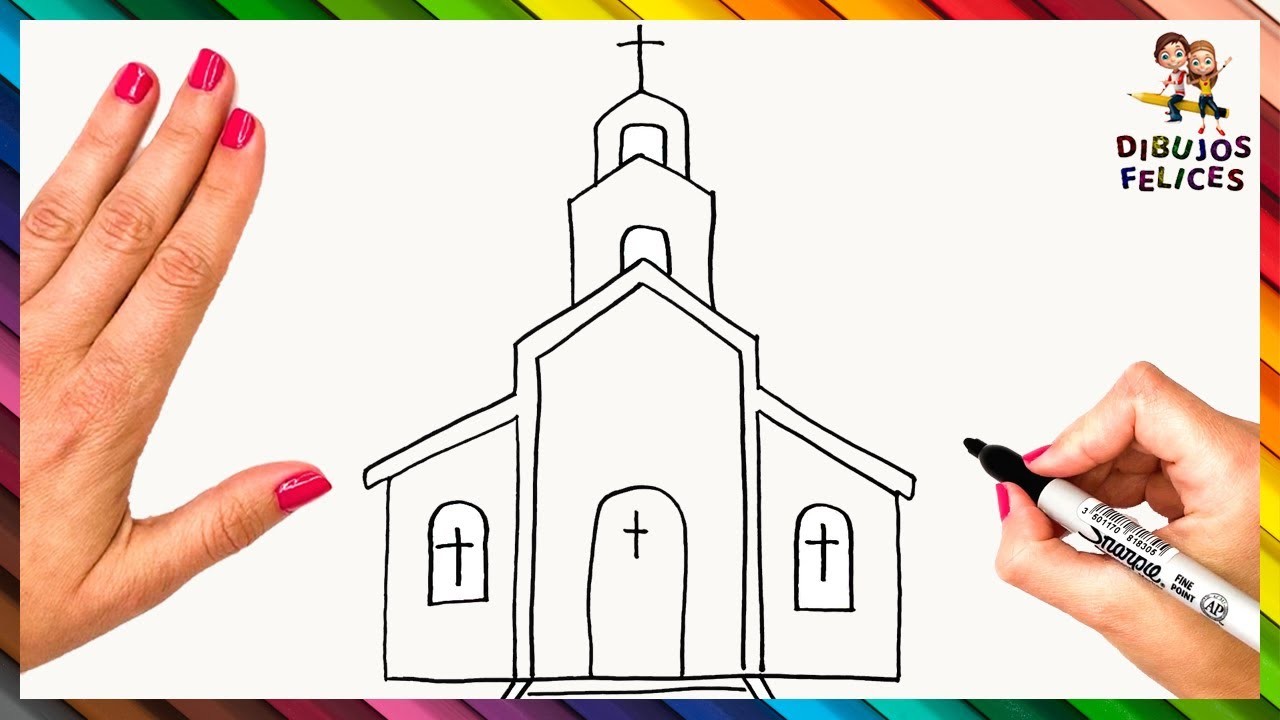 Cómo Dibujar Una Iglesia Paso A Paso ⛪ Dibujo De Iglesia