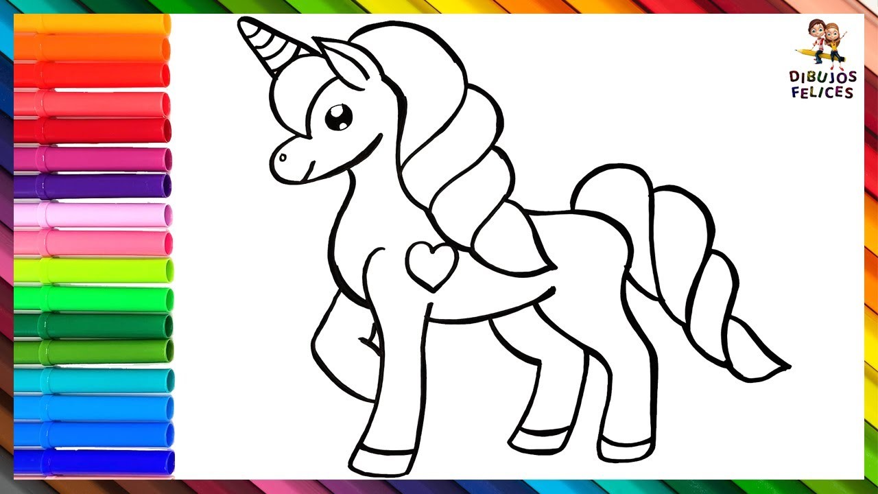 Cómo Dibujar y Colorear Un Unicornio Arcoiris ???????? Dibujos Para Niños