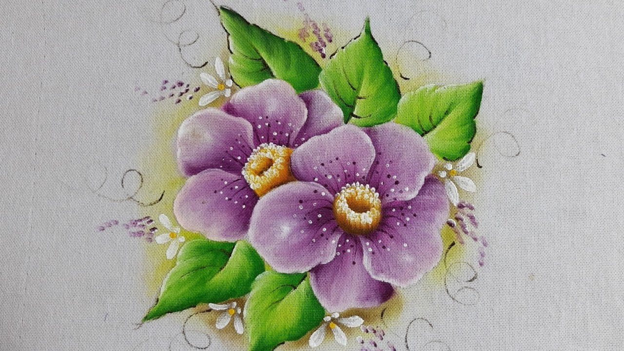 Pintura em tecido veja como pintar flor do campo para iniciantes