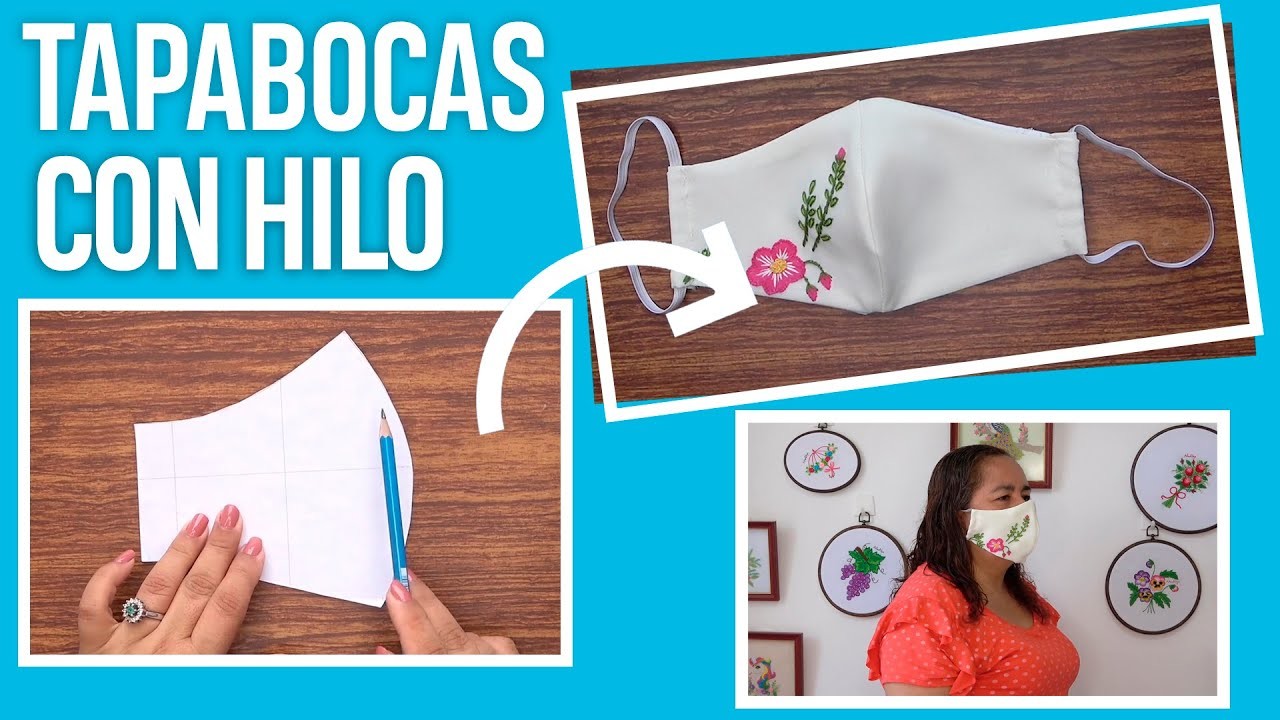 Tapabocas Bordado con Hilos | Face Mask Embroidery Design