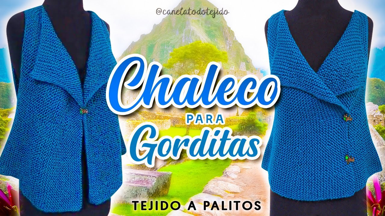 CHALECO PARA GORDITAS en punto Santa Clara #2.Vest for Chubby Girl Tissue | Canela♥