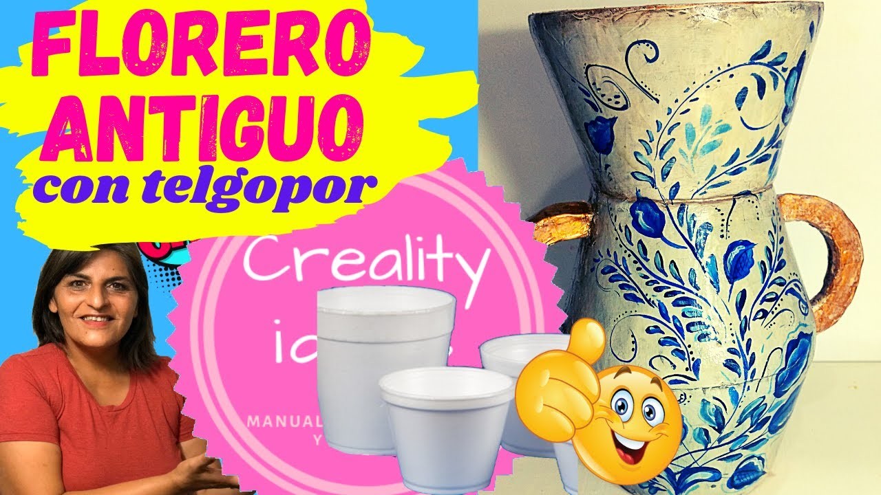 ♻  como hacer Jarrón Antiguo. Manualidades con Reciclaje de Telgopor.creality ideas.????