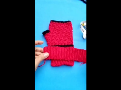 Cómo hacer Mitones o guantes sin dedos a crochet o ganchillo, en punto estrella, paso a paso.