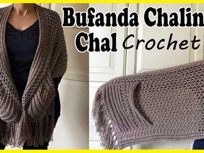 ????Como Tejer una Bufanda, Chalina, Chal a Crochet (PASO A PASO) Crochet Shawl Scarf❤