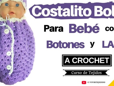 ✅ Costalito o Bolso para Bebé a Crochet con Botones y lazo ???? Tejiendo Fáciles a Crochet Ganchillo