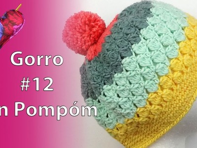 GORRO a CROCHET · 12 con Pompón