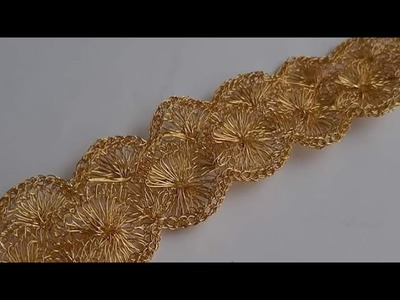 Pulsera tejida a crochet con hilos de cobre